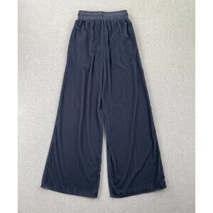 TOPSHOP Pants Womens 2 Navy Blue Velvet Wide Leg Pull-On High Waist Drawstring